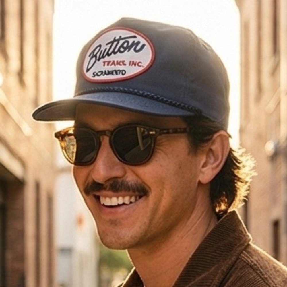 Vintage Sportcap Button Trans Inc‎ Sacramento Navy Blue Rope Trucker Hat